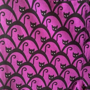 Lularoe TC Purple Black Cat Leggings